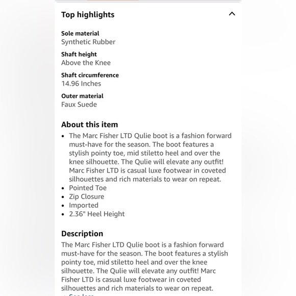 Marc Fisher LTD Women’s Qulie Black Over the Knee Boots 6M NWOB - Picture 12 of 12